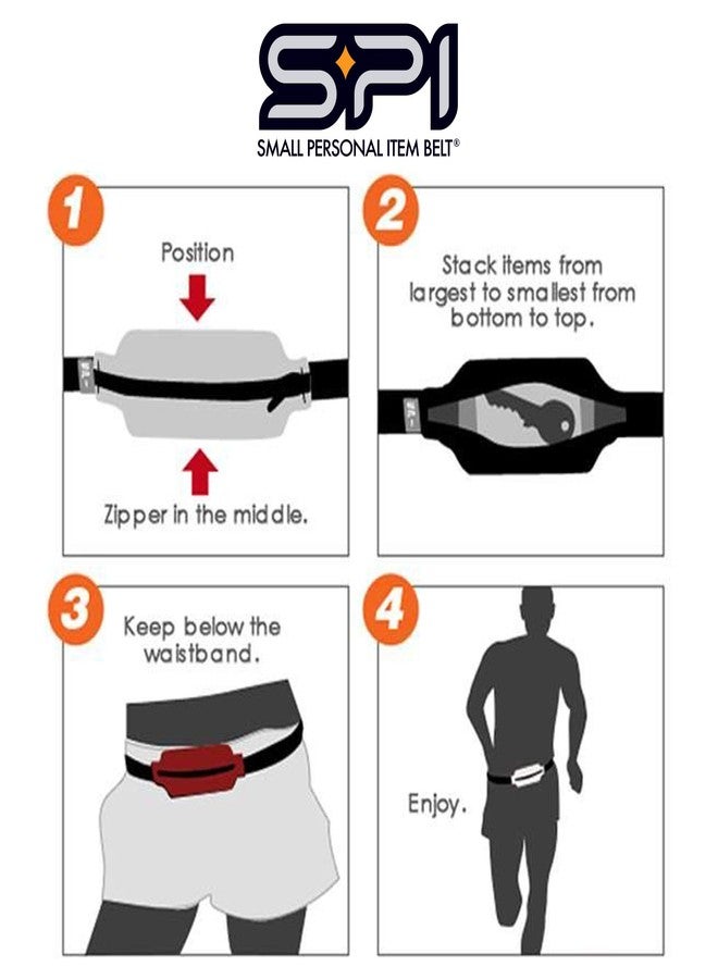 SPIbelt Running Belt for Women Men, Phone Holder for Running, Running Fanny Pack, Holder for Phone, Running Waist Pack, Adjustable Waist, [Fits All Phones]. Black with Red Zipper - Image 5